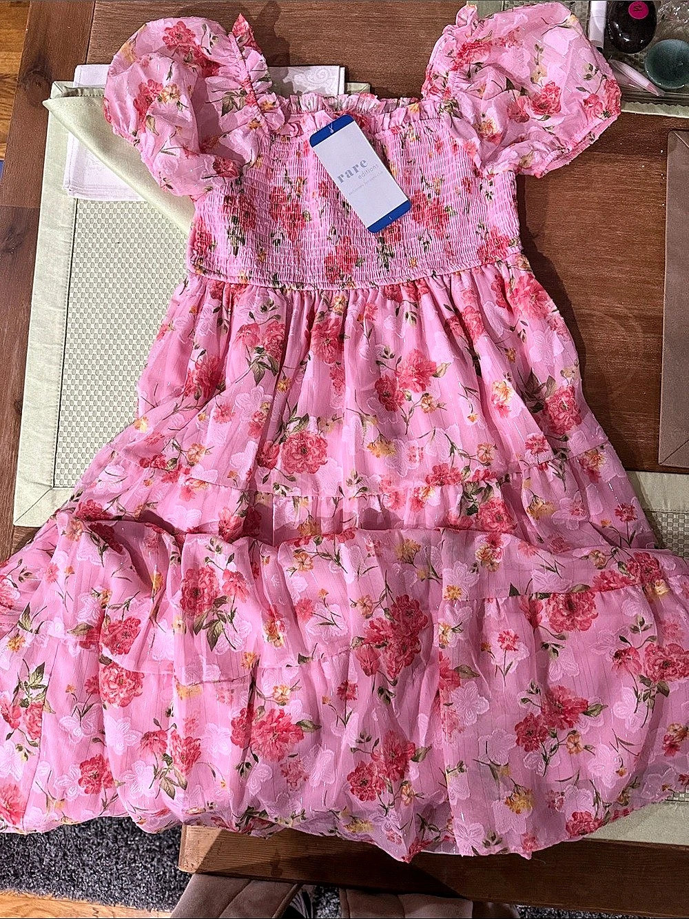 Floral Tiered Dress in Pink NWT